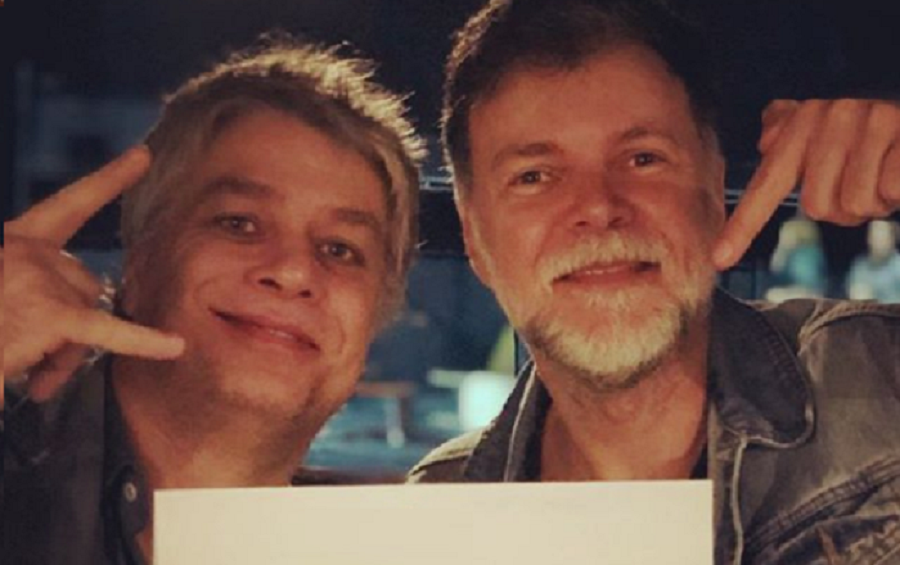 Fábio Assunção e o diretor Zé Henrique de Paula nos bastidores de DogVille - Foto: Reprodução/ Instagram