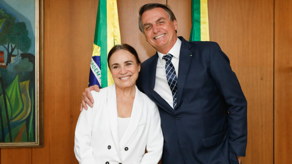 A Secretária da Cultura Regina Duarte e o Presidente da República Jair Messias Bolsonaro - Foto: Divulgação