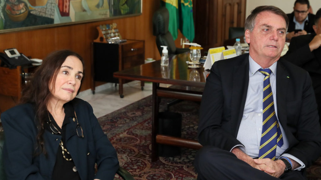 Regina Duarte em reunião com Jair Bolsonaro - Foto: Divulgação